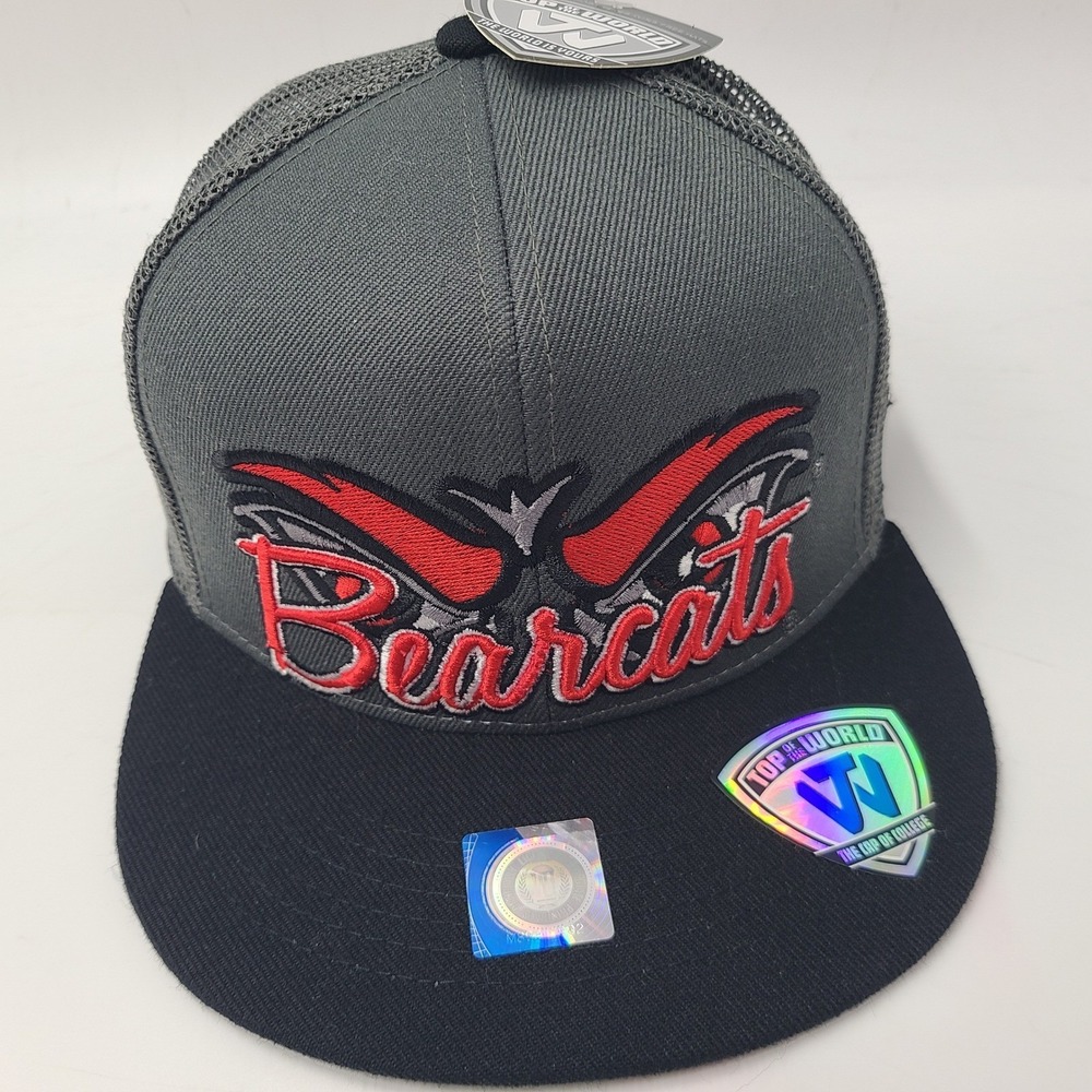 Cincinnati Bearcats Hat Snapback Trucker Mesh Top of the World‎ Gray Black NCAA